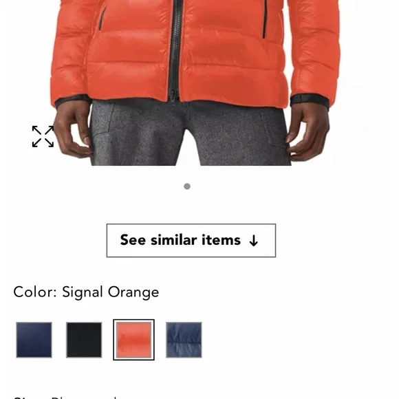 Canada Goose Men's Bright Orange Quilted Puffer Jacket with Hood - Picture 5 of 6
